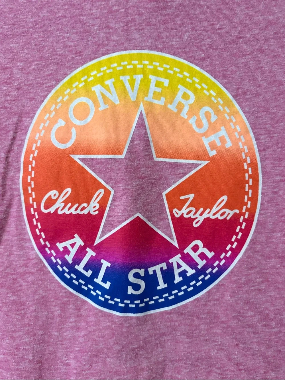 Converse All Star Rainbow Logo sporty Hoodie Y2K Pink Youth Large school fall